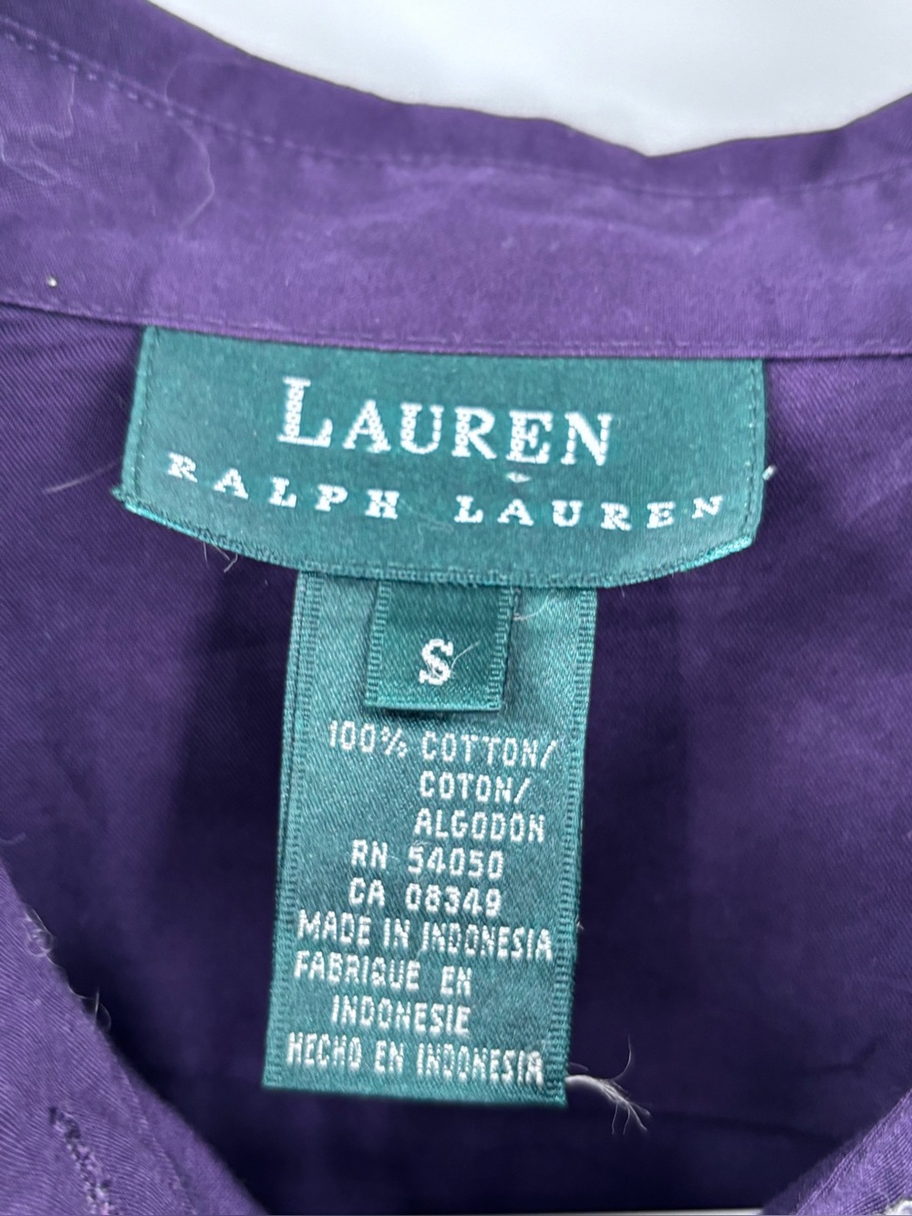 Lauren Ralph Lauren Purple Casual Button-Down Shirt - Picture 2 of 9